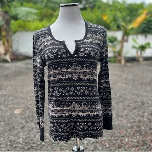 Victoria’s Secret Snowflake Thermal Long Sleeve Pajama Top